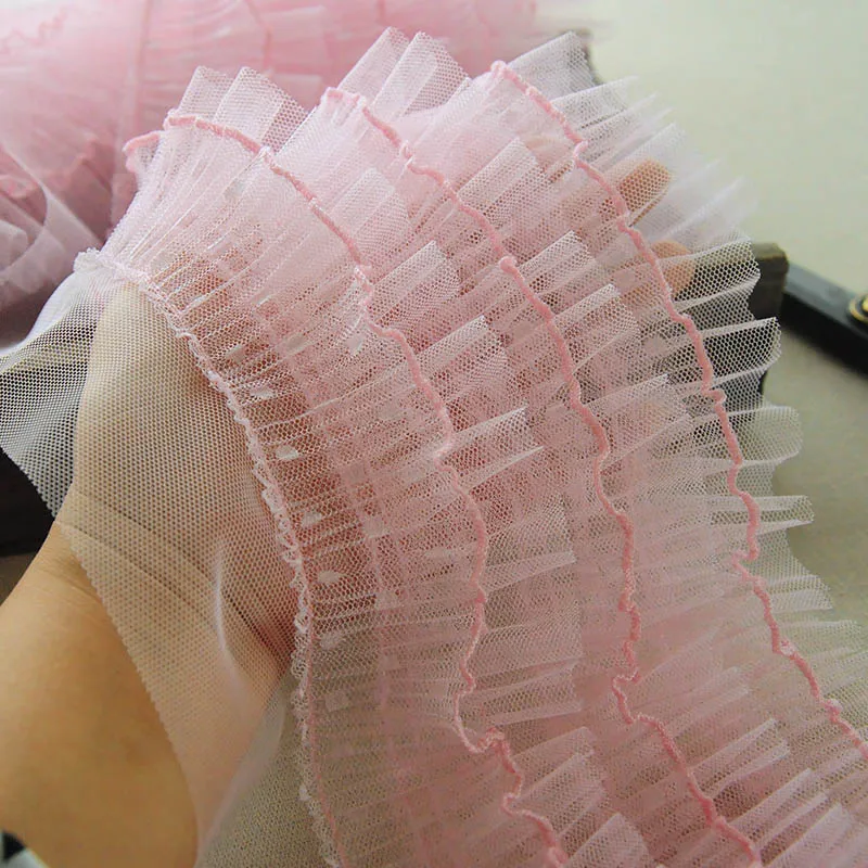 New 1meter/lot 20cm Multi-Layer Romantic Lace Trim Dot Pleated Three-dimensional DIY Baby Skirt Doll Material X582 | Дом и сад