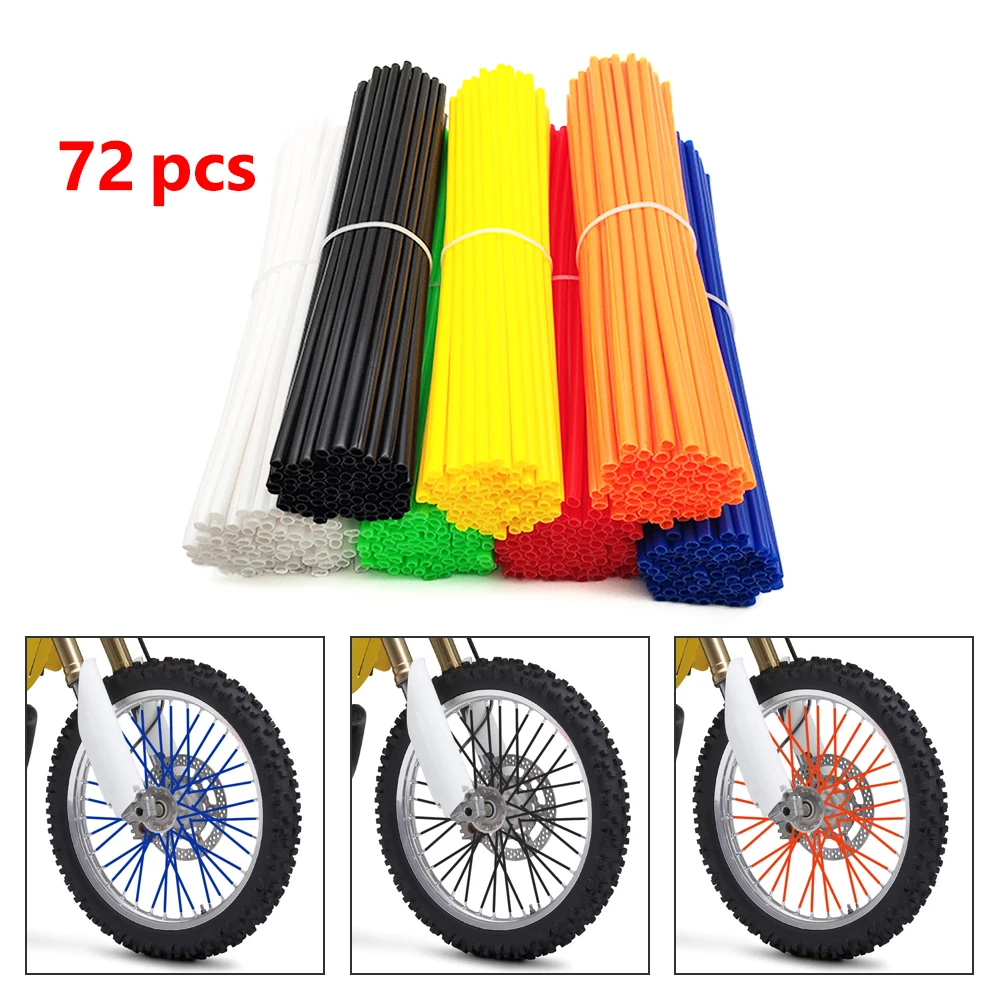 Tezam Bicycle Spoke Skins Wraps BMX MTB Kids Road Mountain Bike Colorful Wheel Decoration-72 Pcs 