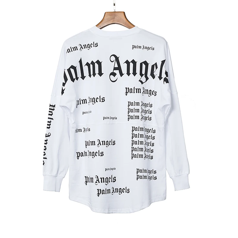 

19SS Palm Angels T Shirts Men Women full logo letters Long Sleeves Palm Angels T-shirt Streetwear Hip Hop Palm Angels T shirt