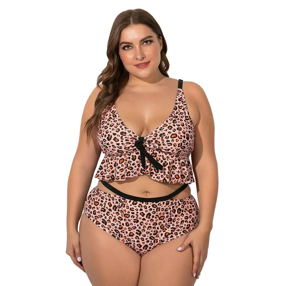 plus size leopard swimwear