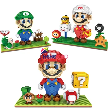 

Super Mario Bros Micro Block Toys Cartoon Diamond Mario Scene Series Building Mini Bricks Game Kids Toys Children Sets 3453