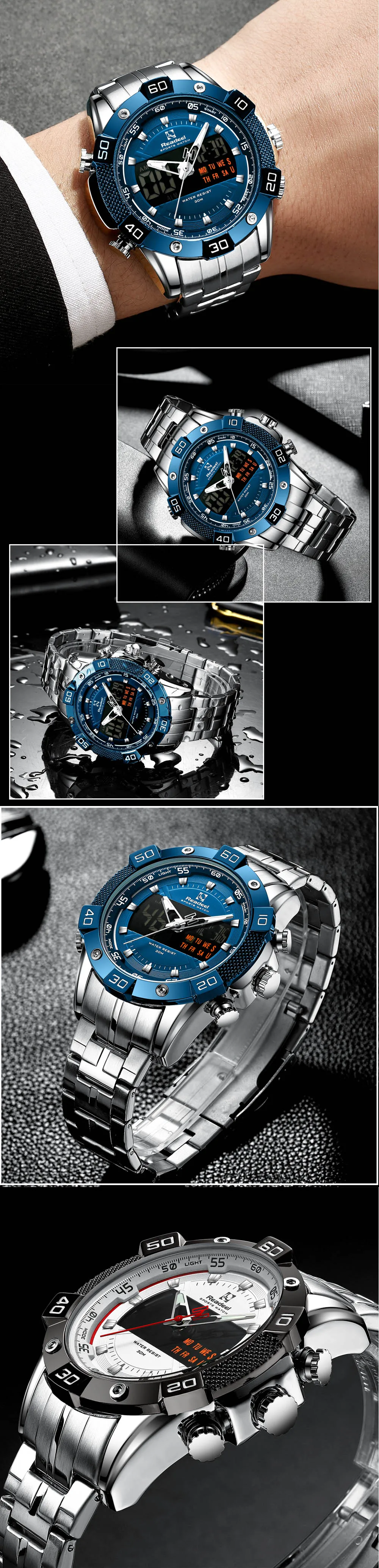 H5eb2a1583ca24d0aa36e577b1e4d4a0e8 2020 Luxury Brand Waterproof Military Sport Watches Men Silver Steel Digital Quartz Analog Watch Clock Relogios Masculinos