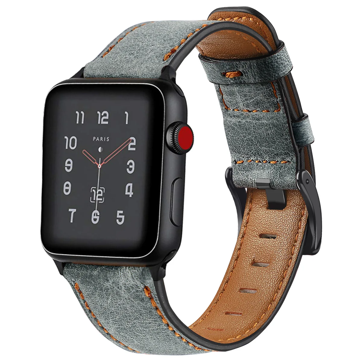 Grey Роскошный ремешок из натуральной кожи для apple watch 4, 5, ремешок для apple watch 5, 4, 3, 2, 1, для iwatch 44mm42, 38mm40, кожаная Петля - Цвет: Grey