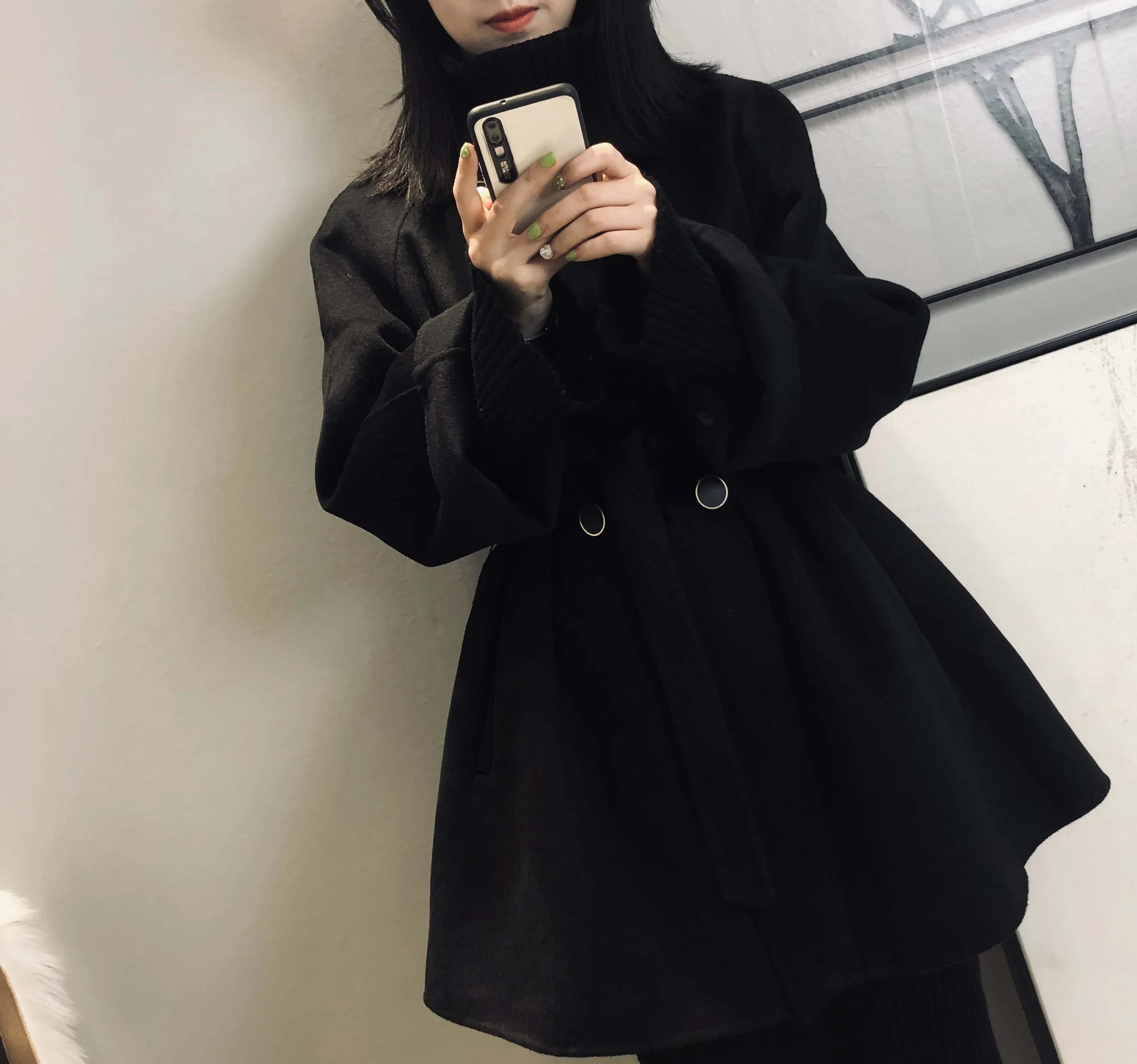 Wool Coat Women Vintage Winter Coat Women Double Side Long Jacket Oversize Windbreaker Abrigos Mujer Invierno 19020 YY1120