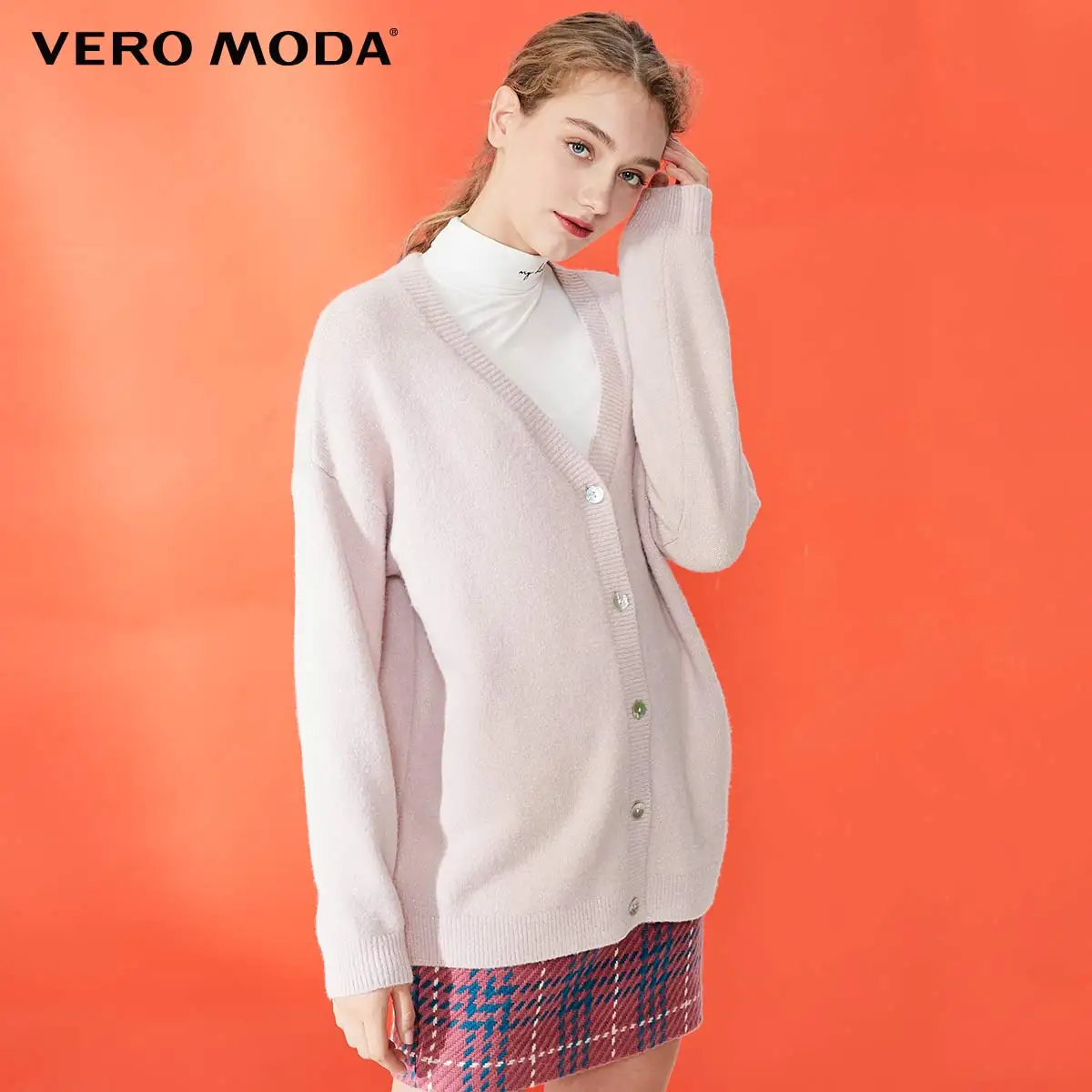 A19 Chalk pink Vero Moda женский декоративный яркий трикотажный кардиган | 319324560 - Цвет: A19 Chalk pink