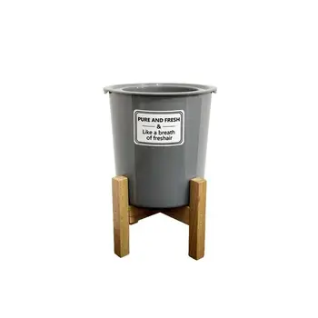 

Plastic Lazy Self-absorbent Flower Pot Living Room Decoration Creative Indoor Flower Pot Wooden Frame Simple Flower Stand