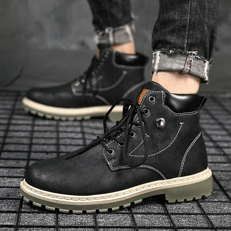 do plutônio primavera & outono botas masculinas