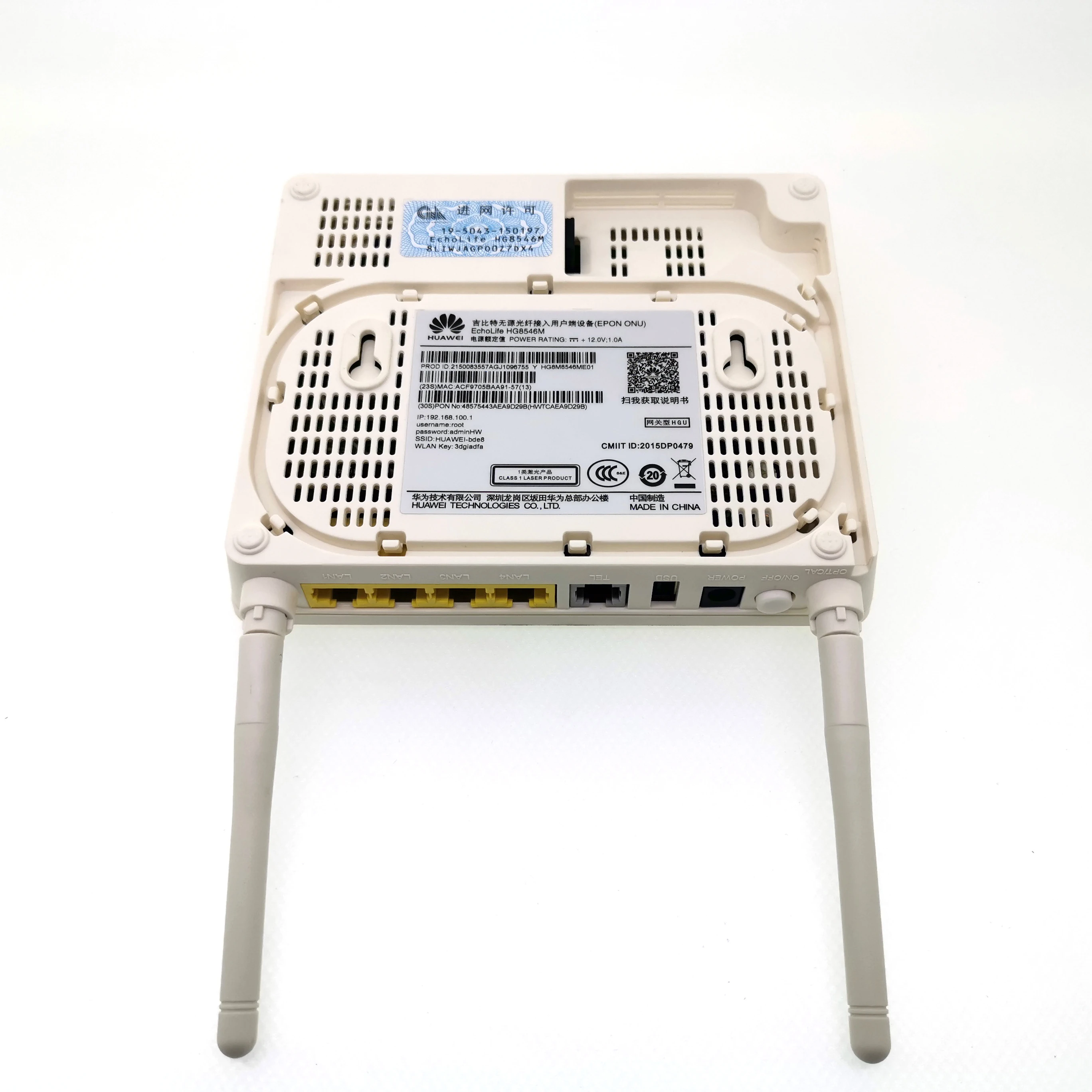 FTTH EPON ONU ONT HG8546M Echolife 4 Gigabit LAN TEL USB с wifi