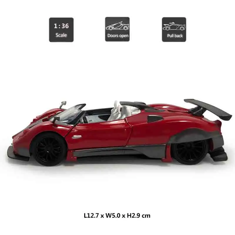 HOMMAT 1:36 Pagani Zonda суперкар красная модель автомобиля из металлического сплава 1/36