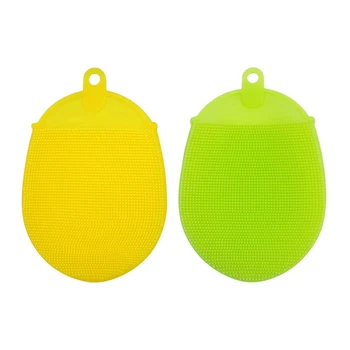 

2 Pcs Soft Silicone Body Brush Shower Cleansing Scrubber Gentle Exfoliating Brush
