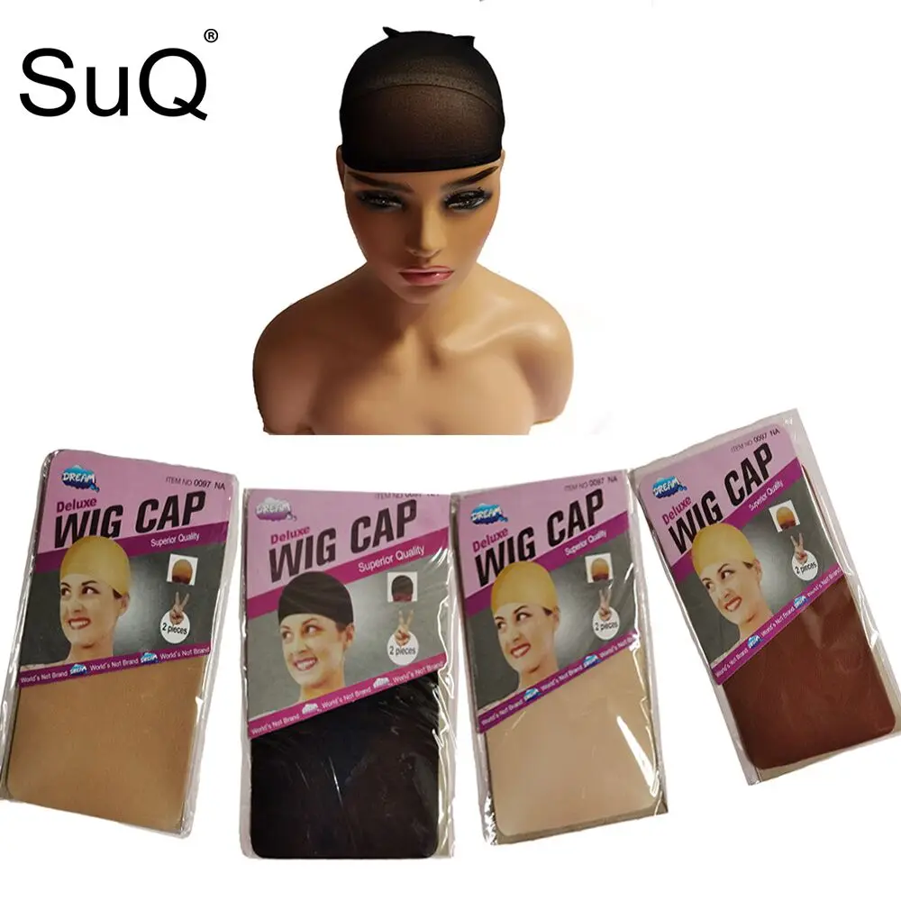 Wig Hairne 2Pcs High Quality Wig Cap Brown Stocking To Christmas Cosplay Wig Caps Stocking Elastic Liner Mesh For Making Wigs