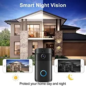 Video Doorbell Camera HD WiFi Doorbell Wireless Operated Motion Detector Audio & Speaker Night Vision for iOS&Android intercom doorbell