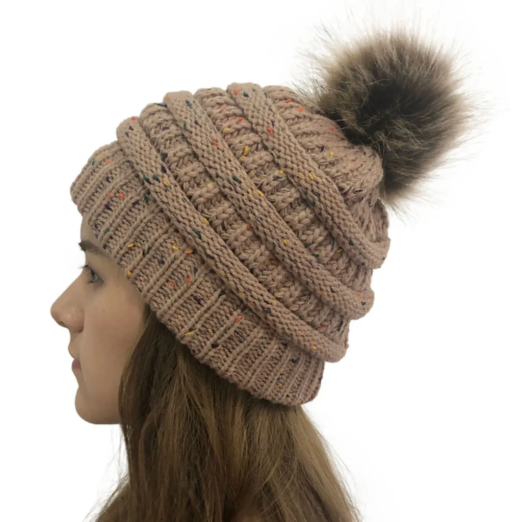 Помпон вязаный полосатый Женский головной убор зимняя теплая шапка шапочки зимние теплые зимне наушники шапка женская шапочка вязаные шапки для отдыха на открытом воздухе