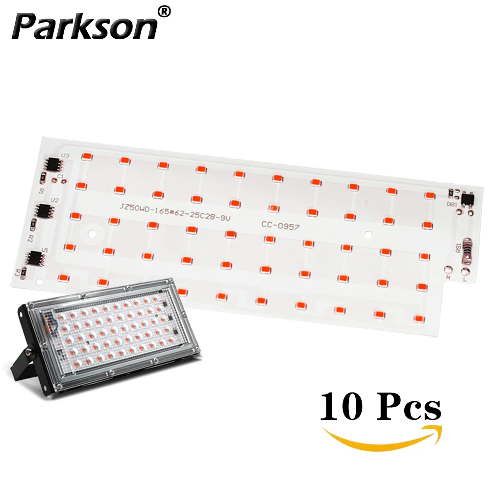 

10pcs 50W LED Grow Light Full Spectrum Chip 220V Phytolamp For Plants Tent Floodlight Phyto Lamp Growing Box Flowers Seedling