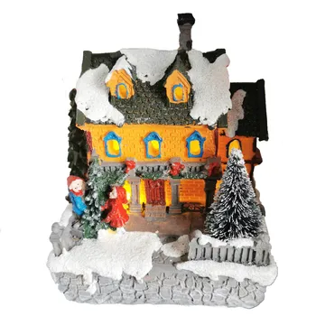 

Resin Village Tree And Santa Light Up Room Decoration Christmas Ornament LED