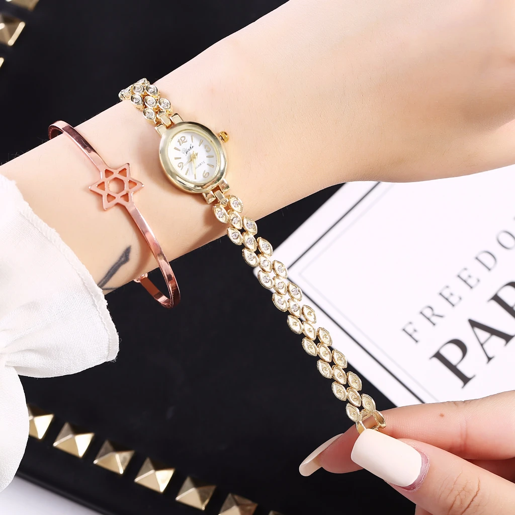

Women Gold & Silver Stainless Steel Bracelet Watch Luxury Ladies Quartz Dress Clock Relogio Feminino
