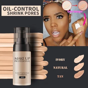 

40ml Concealer Flawless Color Changing Foundation Makeup Base Face Liquid Cover Concealer SPF50 Face Makeup