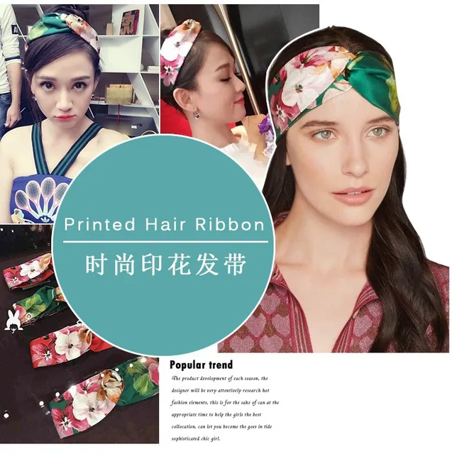 Colorful elastic hair band Wrap Plaid Knot Headband Hair band for
