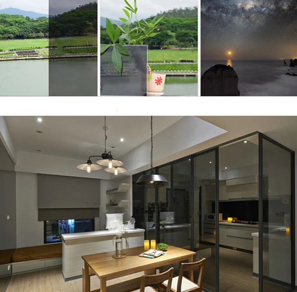 Window Film SUNICE 1.52X5M(16.4ft) Black Building Decorative Film Transparent Black Stained Glass Sticker Summer Sunshade