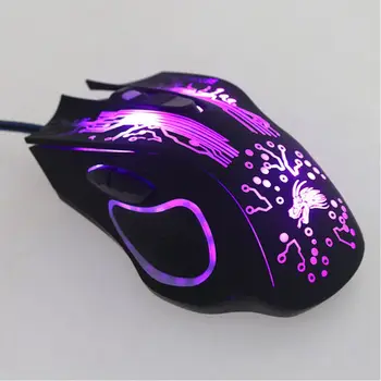 

USB Wired Gaming Mouse 6-button LED Luminous Computer Laptop Optical Mouse K1AB