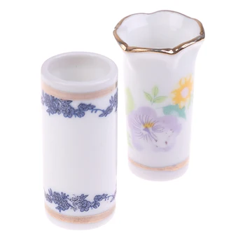 

1pc Dollhouse Miniatures 1:12 Mini Ceramic Pot DIY Handmade Doll House Furniture Toys Ceramic Ornament Decora Vase