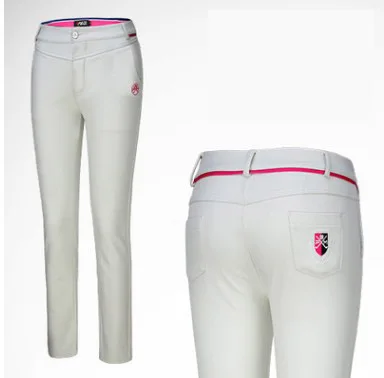 Beige white PGM, женские зимние штаны, флисовые штаны для гольфа, женские штаны для холодной погоды, термо штаны для отдыха, женские черные теплые флисовые штаны - Цвет: Beige white