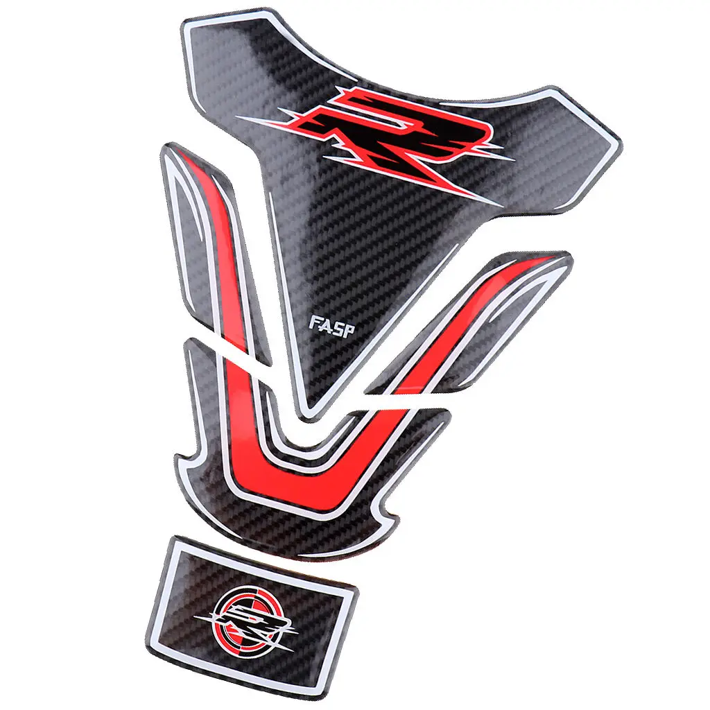 Customized Look 5D Motorcycle Tank Pad Guard Sticker Red 