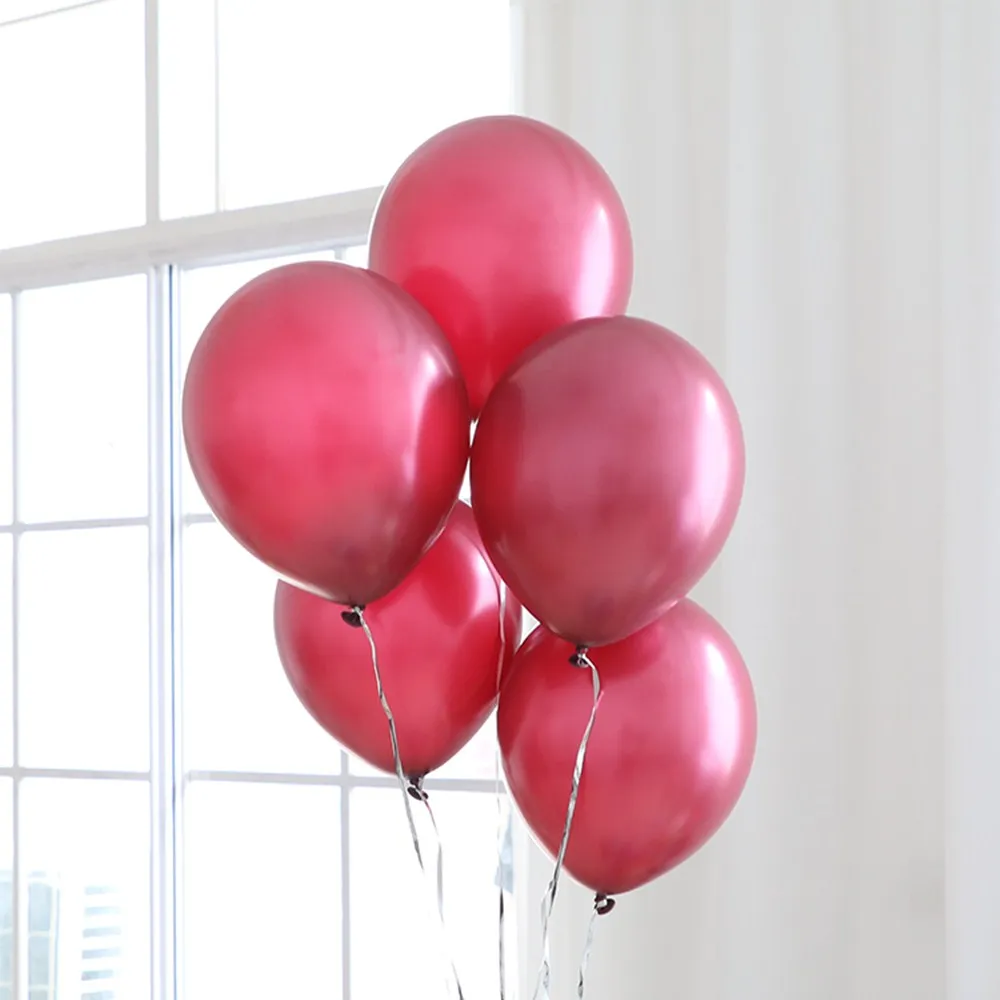 20pcs/lot 12inch Sparkling Burgundy Wine Red Latex Balloons Wedding Bridal Shower Birthday Graduation Prom Party Decorations