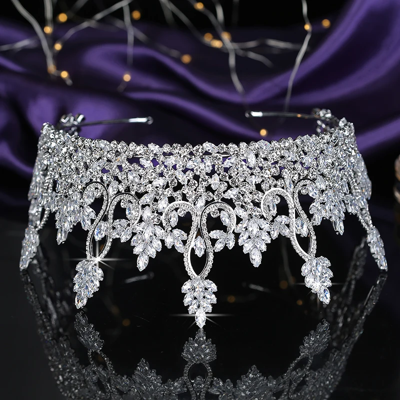 Tiaras And Crown HADIYANA Gorgeous Vintage Creative Cubic Zircon Women Wedding Party Hair Accessories BC5431 Corona Princesa