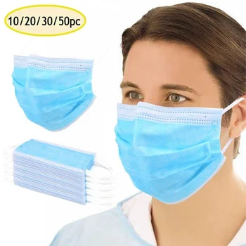 

100 Pcs Disposable Face Mask Anti Dust 3 Layer Filter Mask Man Mask Woman Nose Protectection Masks