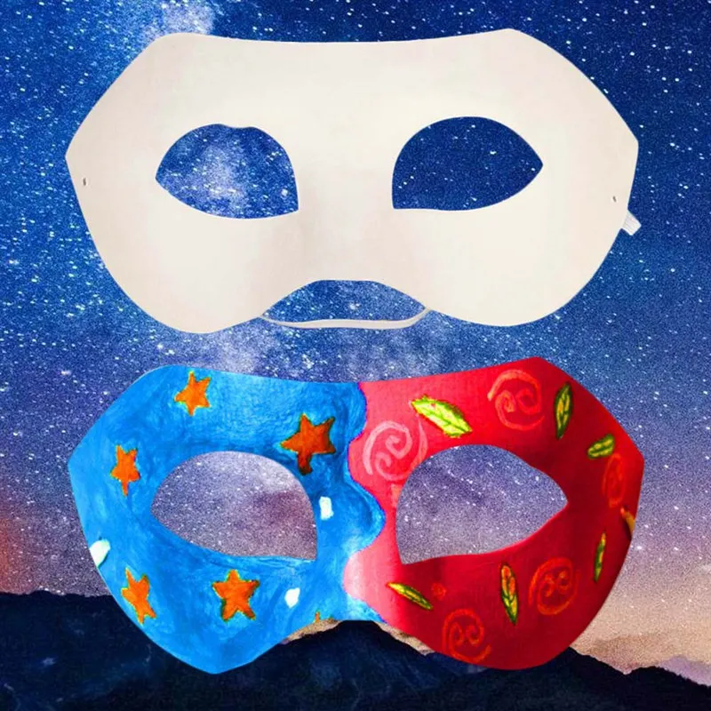 Белая маска с рисунками из мультфильмов, граффити, заполняющие цветные целлюлозно-Бумажные Маски для детского сада, ручная роспись, косплей, ролевые игры