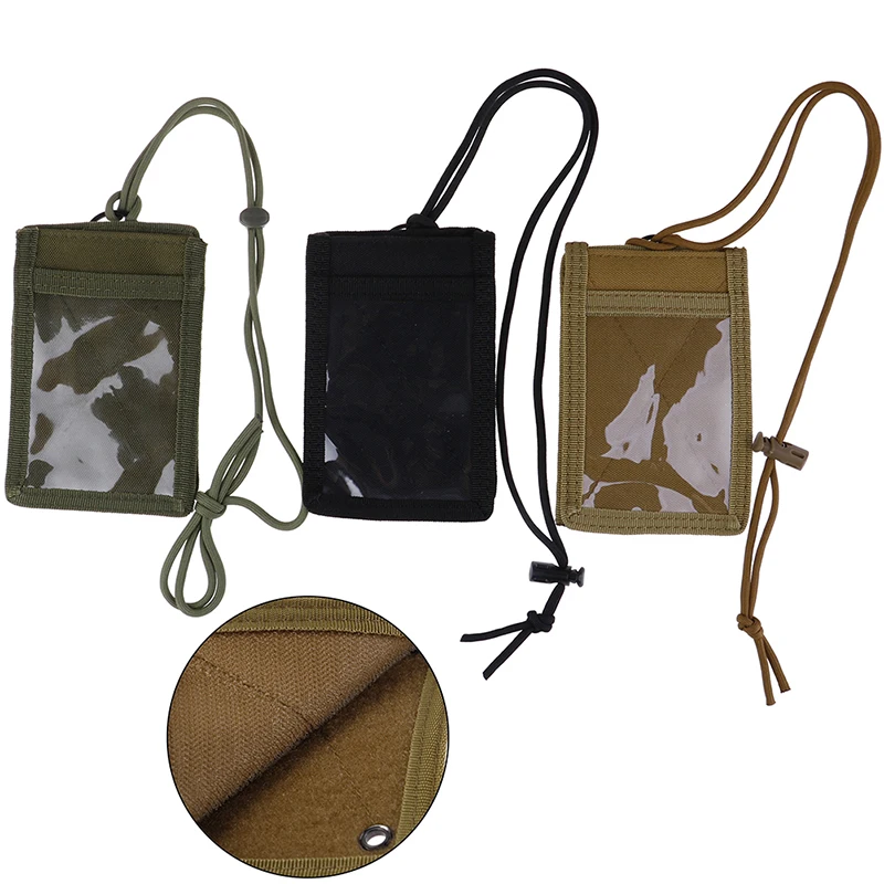 ID Card Holder Army Tactical Case Patch Neck Lanyard 1pc