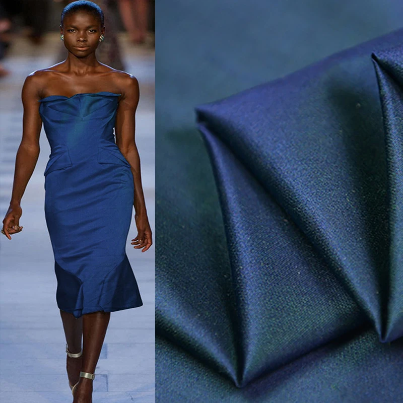 Мягкий вощеный костюм с костями, шелковое платье с двойным дворцом, шелк, окрашенная пряжа, волшебный цвет, Модный благородный