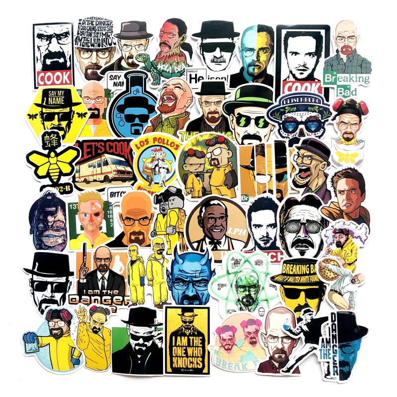 

50pcs Breaking Bad Stickers Creative design Doodle laptop lugggae wall Stickers