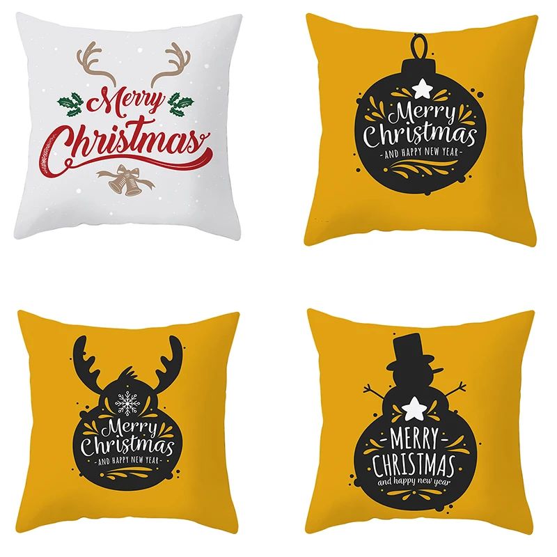 Рождественский счастливый Декор чехол для подушки с буквами домашний декор