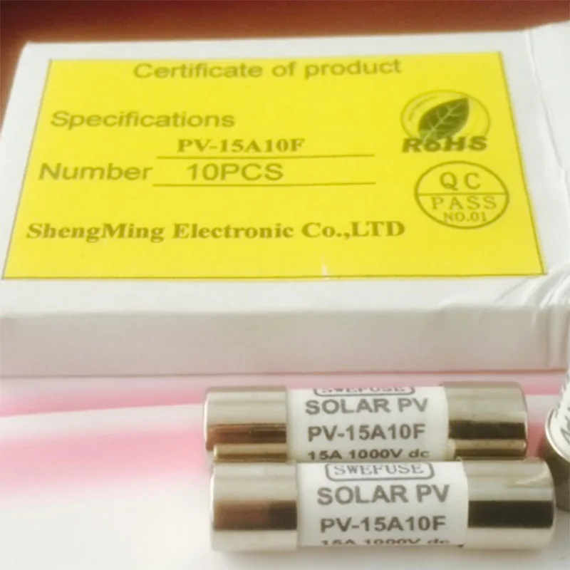 10 шт. 1000 VDC предохранитель солнечный PV взрывозащищенный предохранитель серебро-15A