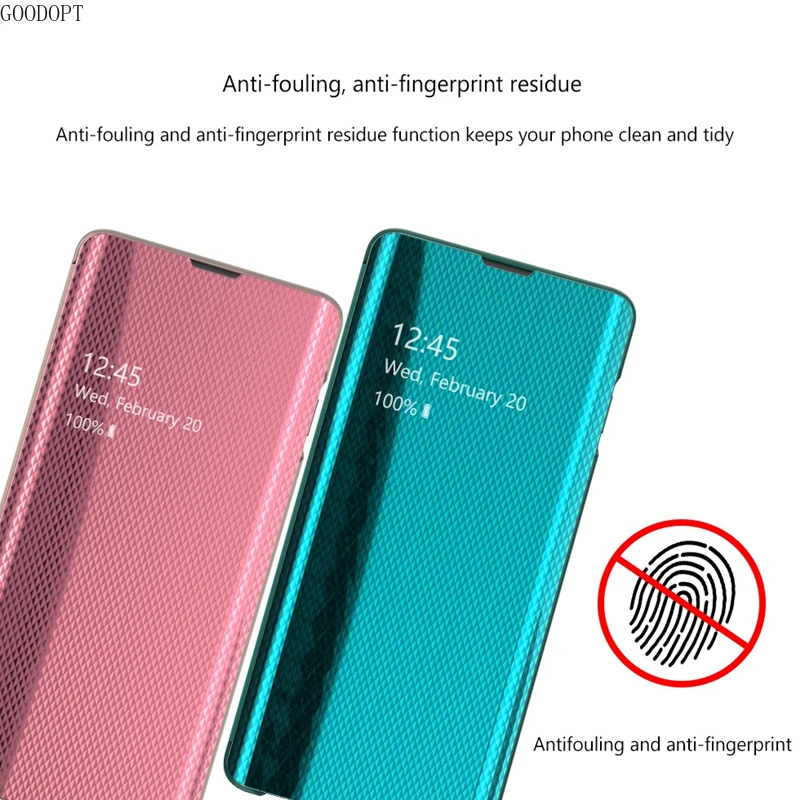 Умный зеркальный чехол с окошком для экрана флип чехол для samsung Galaxy S10 S9 S8 Plus Note 9 8 10 A10 A20 A30 A40 A50 A70 A7 кожаный чехол