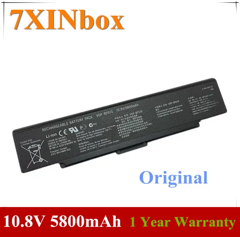 7xinbox 10 8v 5800mah Original Vgp Bps9 Vgp Bpl9 Vgp Bps10 Laptop Battery For Sony Cr13 Cr23 Cr33 Cr31 Cr372 Sz54 Vgp Bps9a B Laptop Batteries Aliexpress