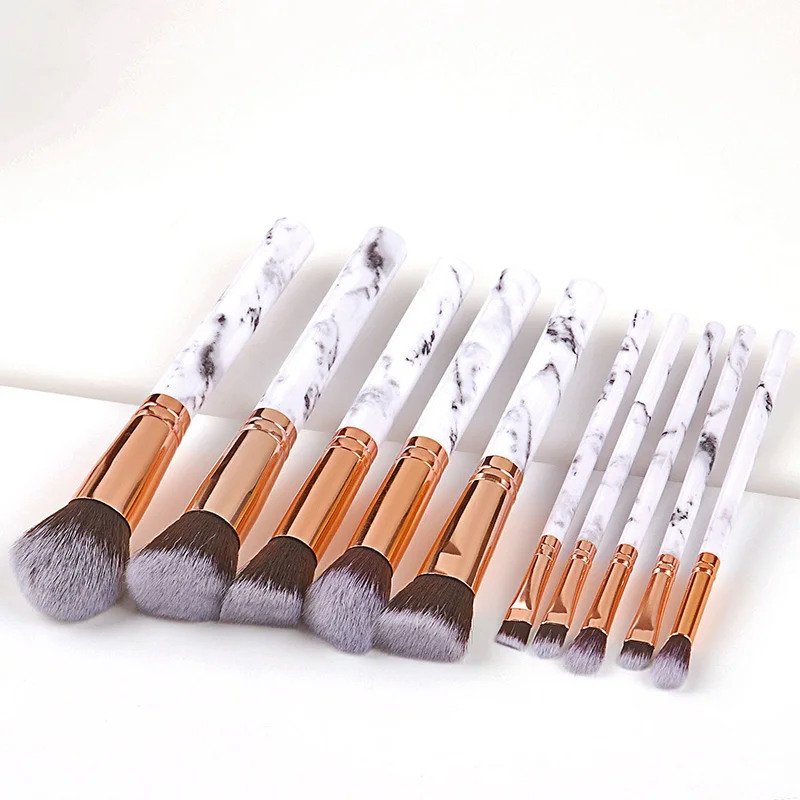 10pcs Unicorn Makeup Brush Set Marble Handle Foundation Blending Powder Eyeshadow Brushes Cosmetic Beauty Pincel de maquilla