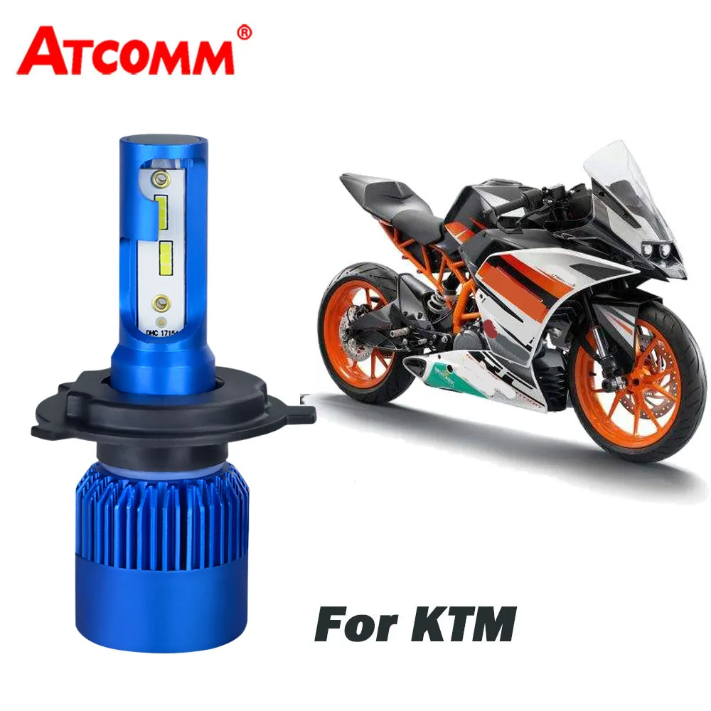 ATcomm H4 Led Motorcycle Headlight H1 H7 H11/H8/H9 HS1 LED 12V Moto Blub White Motorbike Head Lamp Scooter Moto DRL 1PCS For KTM