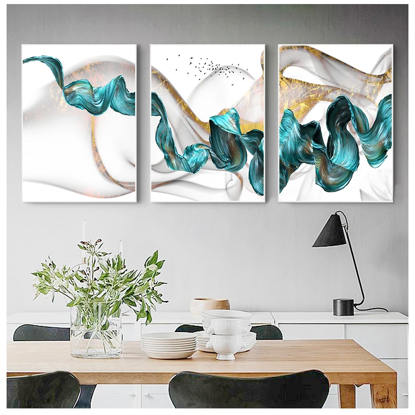 Green Drifting Flying Abstract Wall Art Picture Canvas Painting Poster Print Decor Pictures Living Room Decoration | Дом и сад