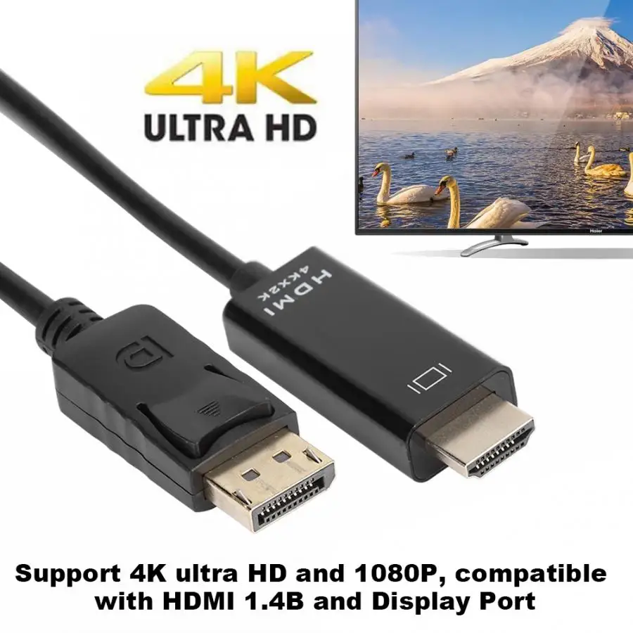 1,8 м кабель DP-HDMI патч-корд аудио видео конвертер Поддержка 4K Ultra HD