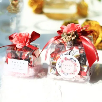 

Hot sale new 7x7x6cm/9x9x7.2cm two sizeEuropean creative new trapezoidal style transparent candy box personality wedding in 2019