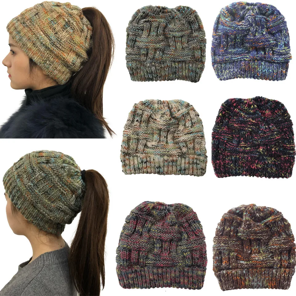 winter hat with ponytail