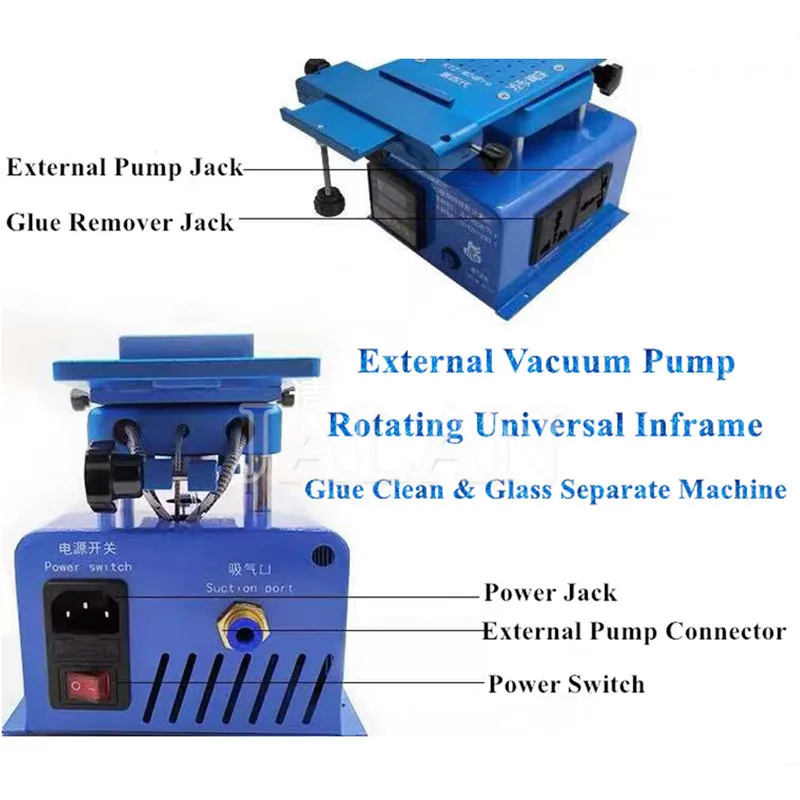 Регулируемый вращающийся инфракрасный ЖК-сепаратор для стекла, всасывающая нагревательная пластина, машина для чистки клея, универсальная для samsung для iPhone