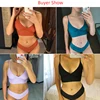 2022 Sexy sólido traje de baño las mujeres traje de baño Bikini de chaleco conjunto brasileño traje de baño traje de dos piezas traje de baño Mujer ► Foto 3/6