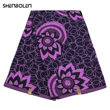 

6 Yards / Batch of African Fabric Purple Geometric Ankara Polyester Fabric for Sewing African Women's Batik Fabric