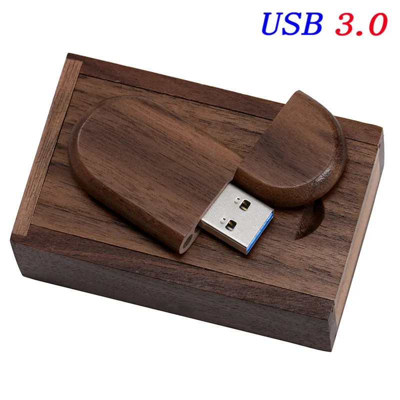JASTER USB 3,0(10 шт. бесплатный логотип) кленовый Орех Деревянный usb+ коробка usb флеш-накопитель карта памяти Флешка 8 ГБ 16 ГБ 32 ГБ 64 Гб подарок - Цвет: Walnut