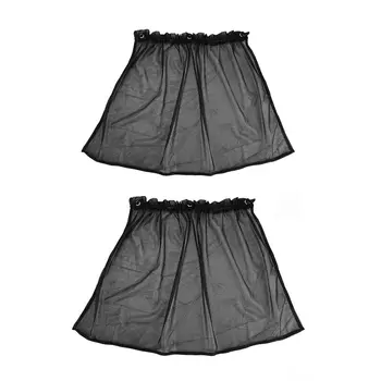 

2pcs Black Car Sun Shade Side Nylon Mesh Window Curtain Foldable Sunshade UV Protection Car Curtain Auto Accessories