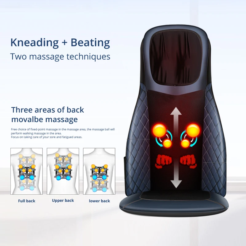 Electric Massage Chair Cushion Mat Body Neck Full Back Tapping Vibration Heating Shiatsu Massage Europeans Customized